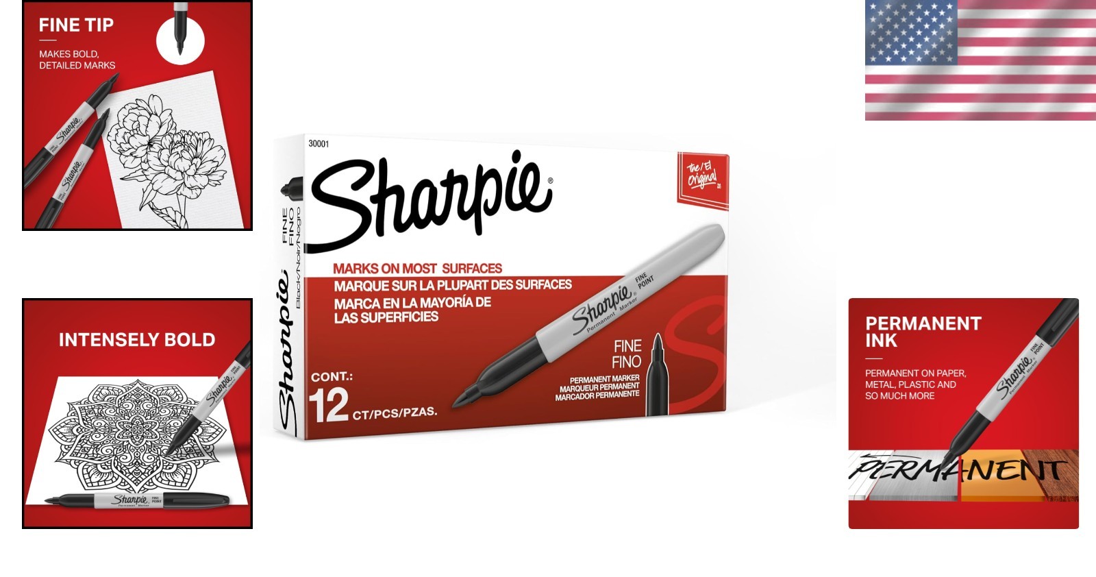 Quality Fine Tip Black Permanent Markers – Quick Drying Ink Pack
