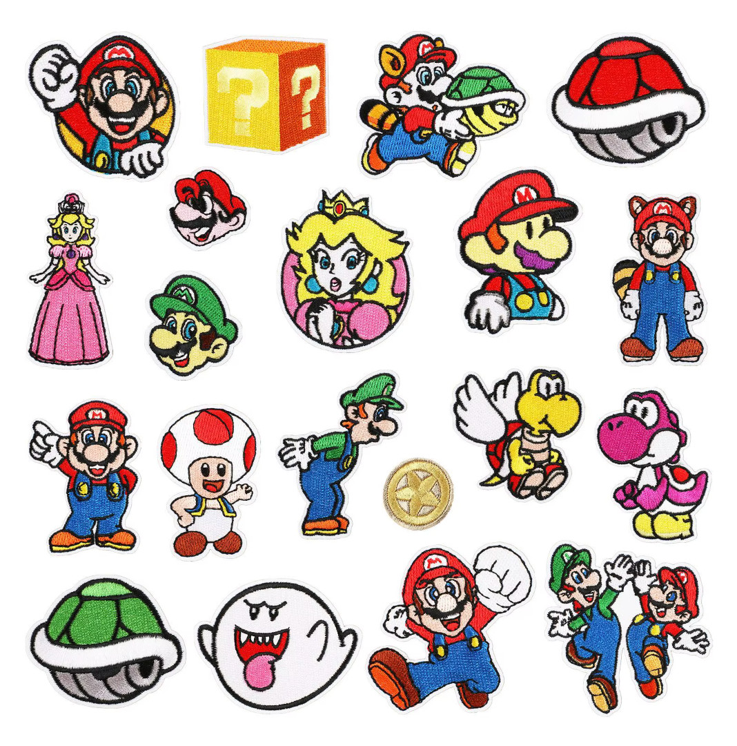 NINTENDO SUPER MARIO – LUIGI – YOSHI – Embroidered Iron-On Patches – YOU PICK