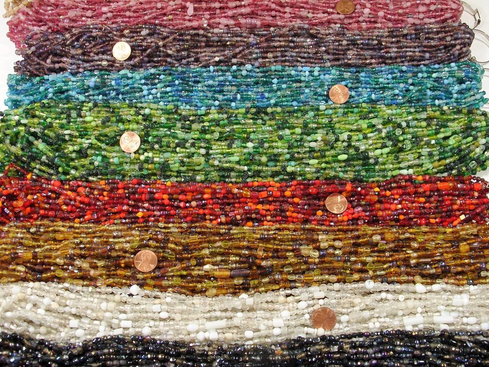 100 Strands 36″ India Handmade Assorted Color Glass Beads Wholesale Bulk (CT-70)