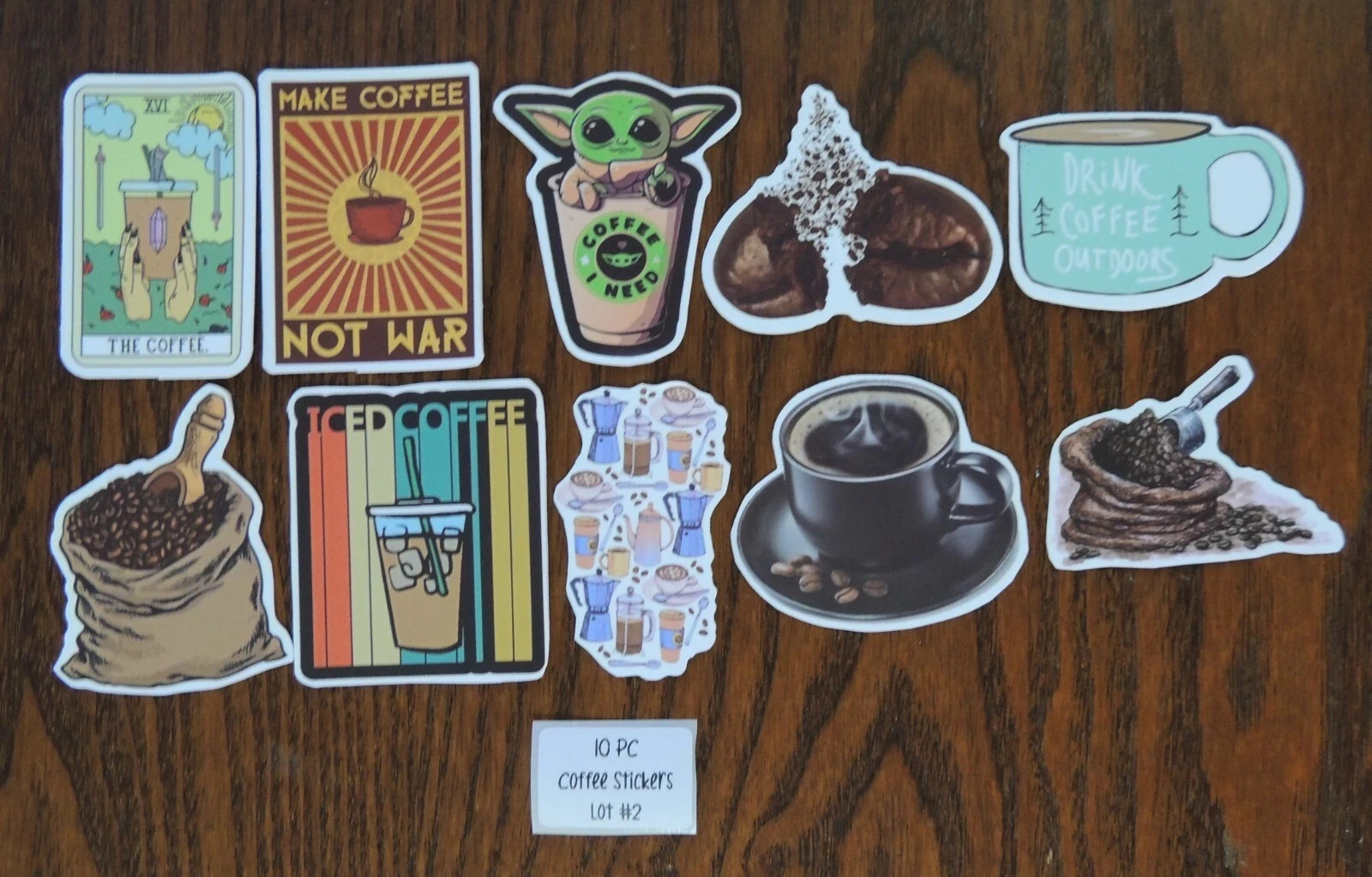 Coffee -Drink – Stickers – 10 Pieces – Choose between 3 styles! See Description