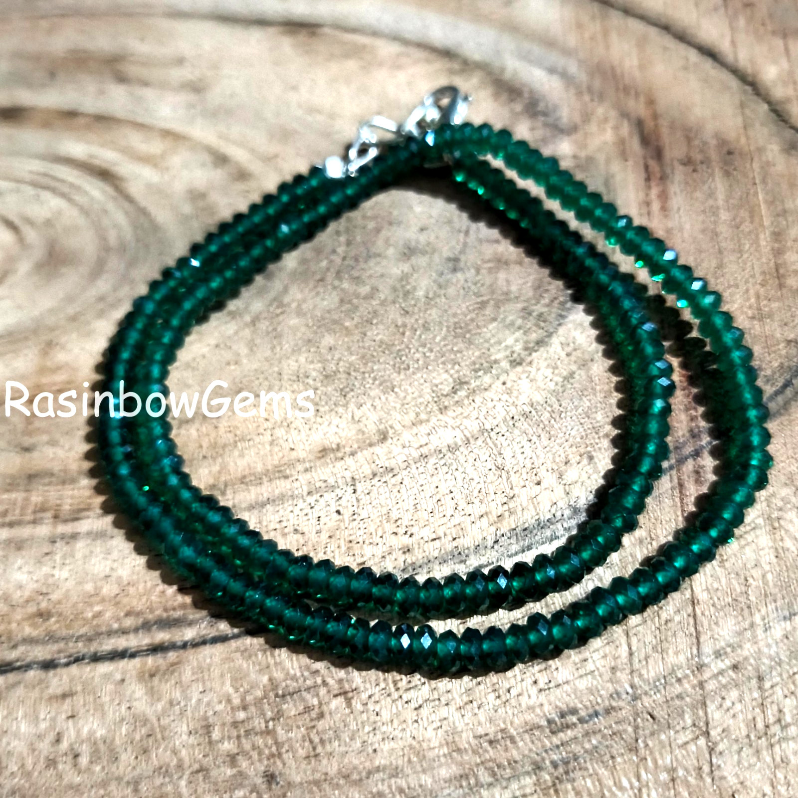 Faceted Emerald Beads Faceted Rondelle , Green Emerald Beads, Emerald Necklace