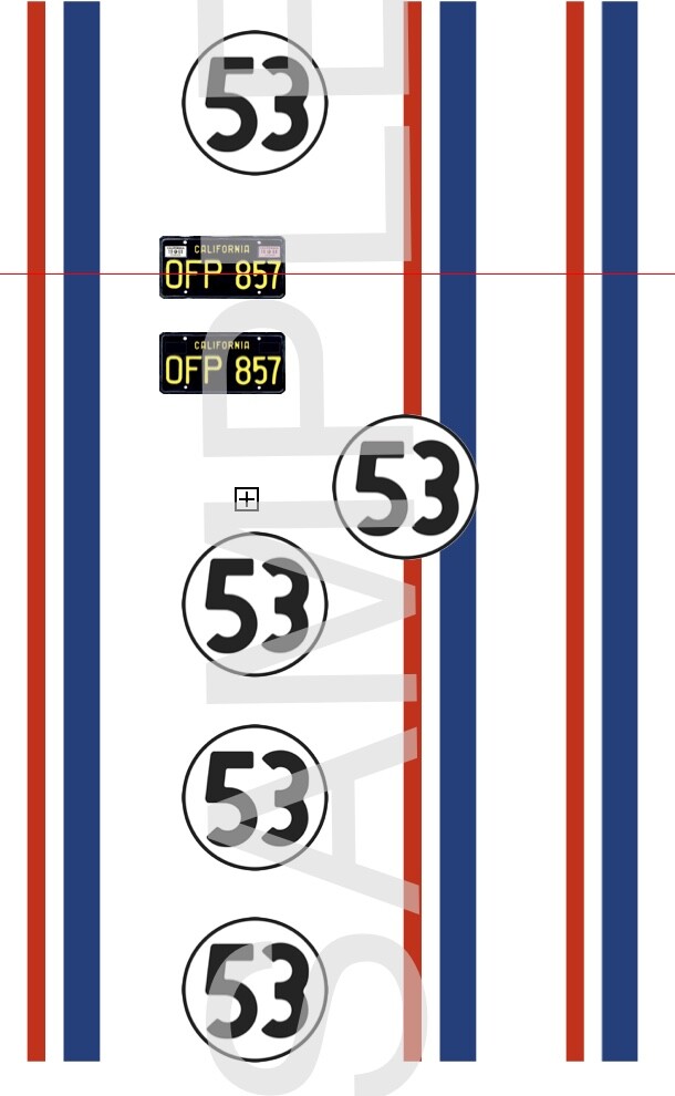 Love Bug water slide decals 1/18, 1/24, 1/32, 1/43 & 1/64 sc model car slot car