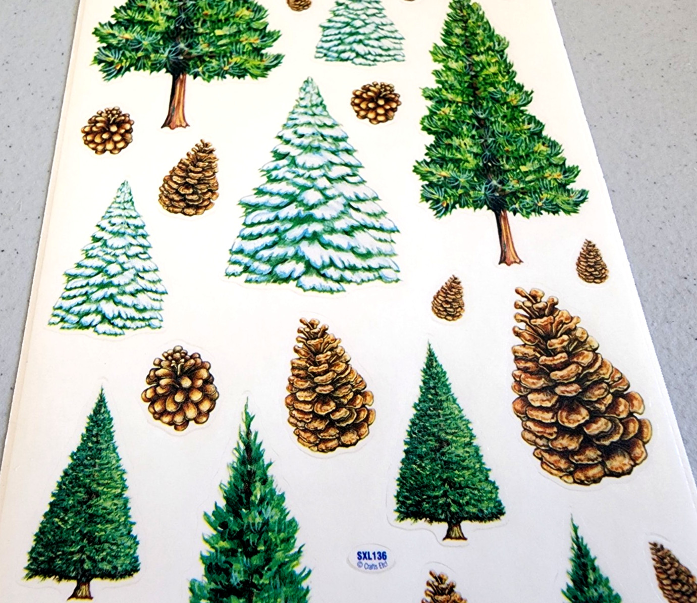 Crafts Etc 2004 Christmas Pine Trees Firs Clear Stickers 12″ Scrapbooking SXL136
