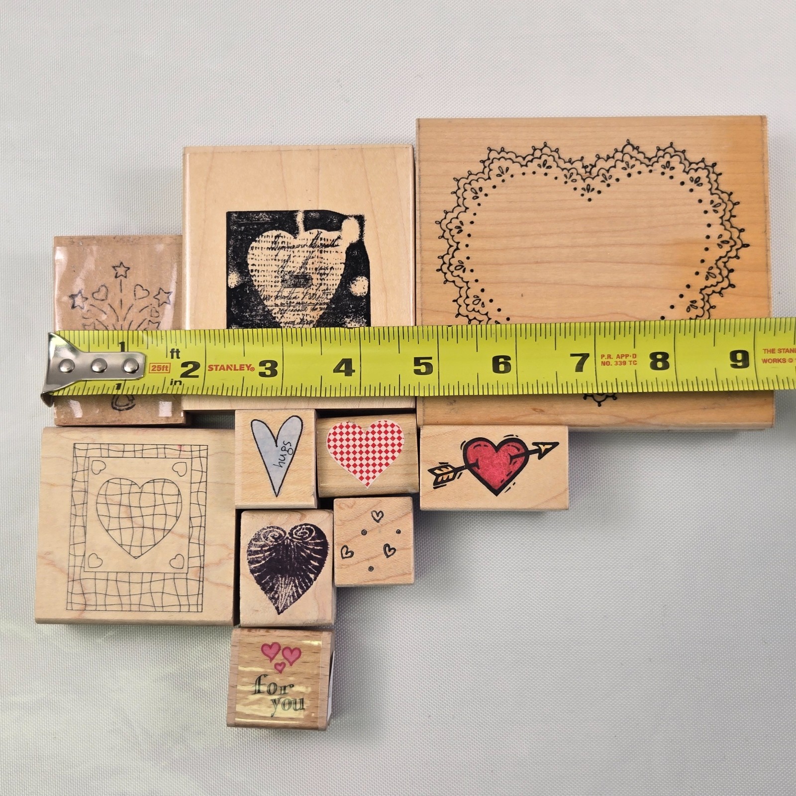 Heart Frame Hearts Arrow Love You – Wood Mount Rubber Stamps STAMP LOT