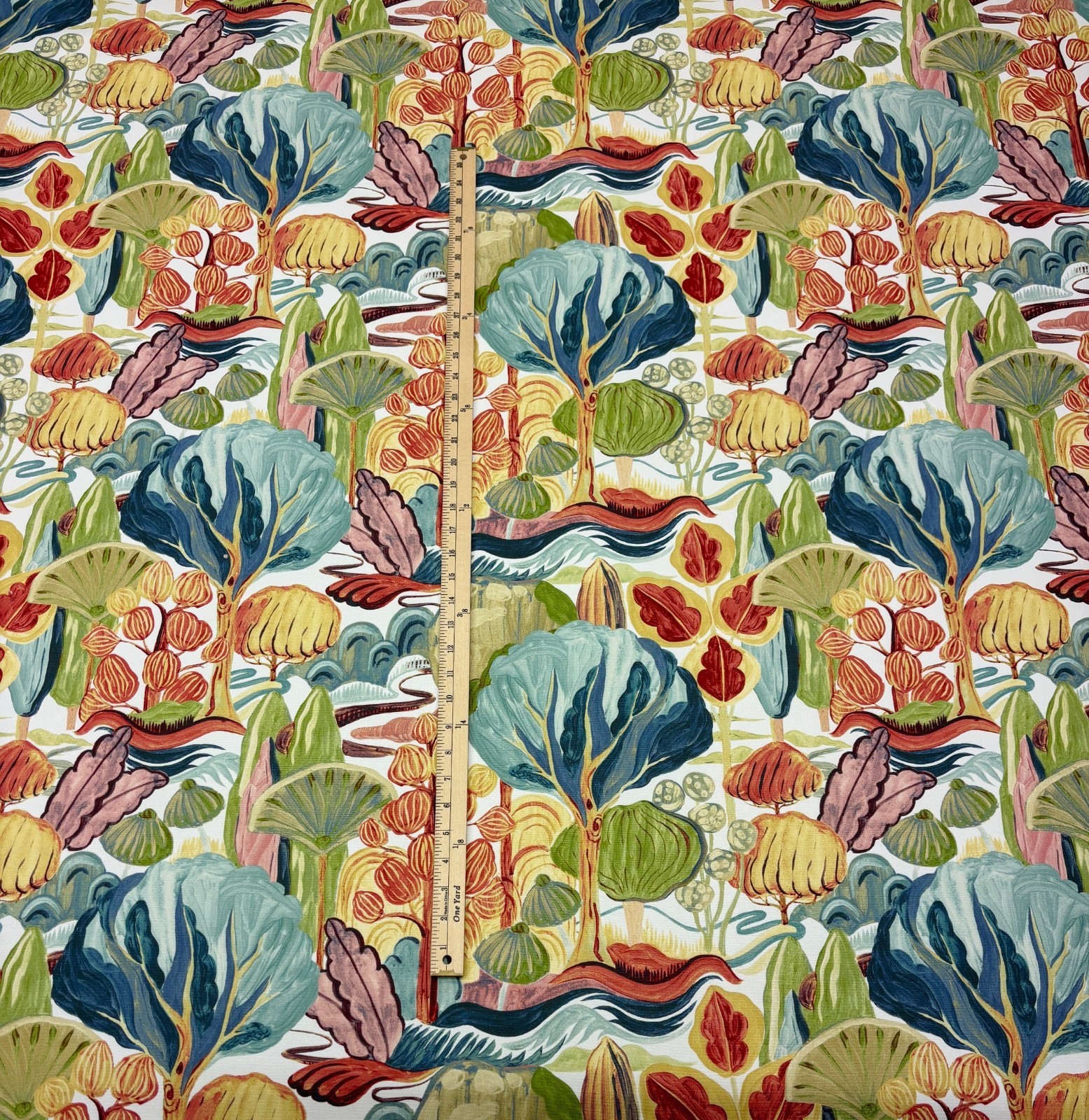 P KAUFMANN FAIRY MEADOW CARNAVAL ABSTRACT TREES MULTIPURPOSE FABRIC BY YARD 54″W