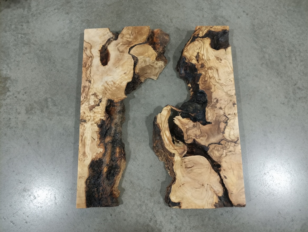 Burl Olive Wood Slab for DIY Epoxy River Table, Project Ready for Epoxy Resin