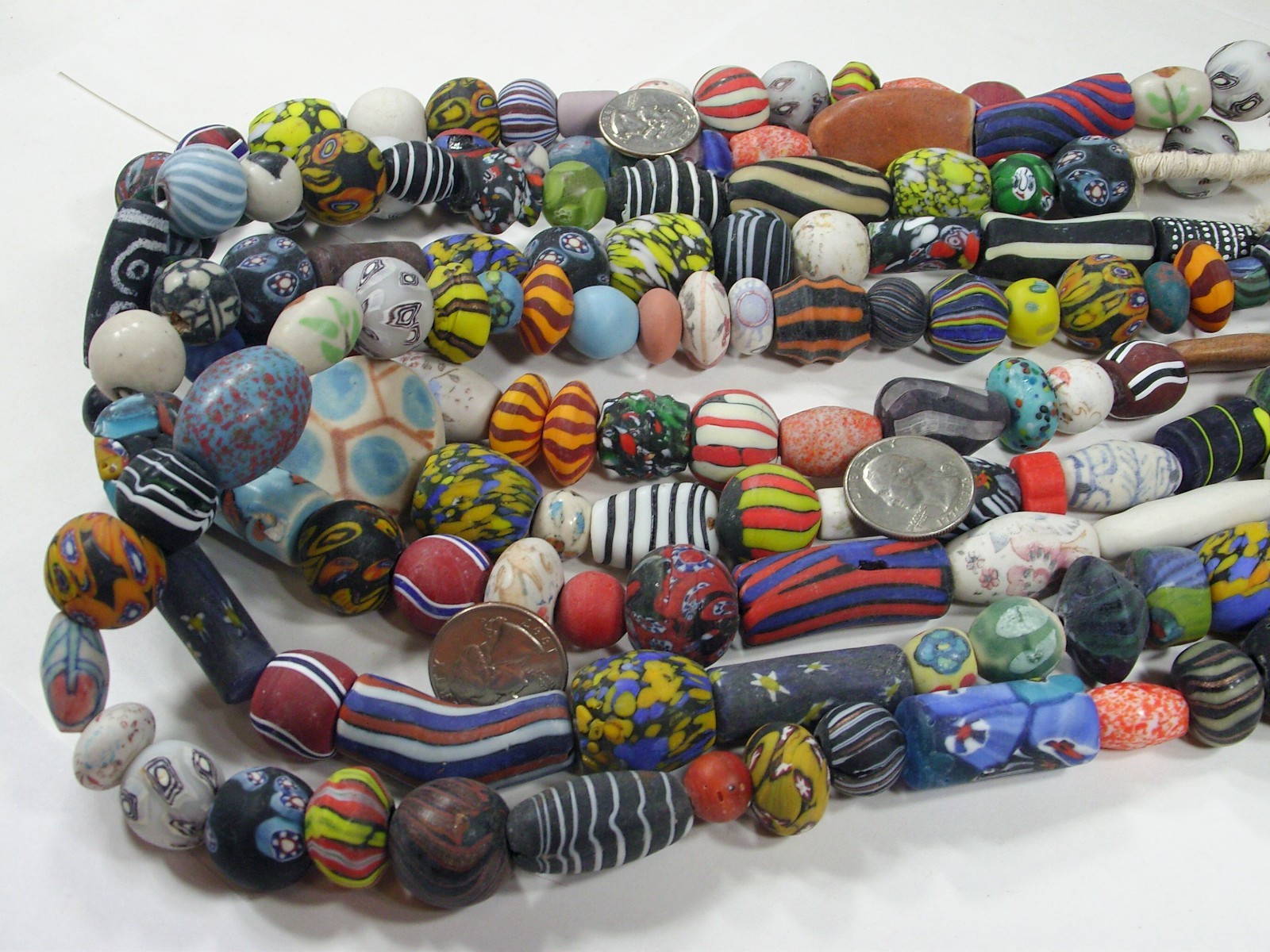 4 Strands 24″ India Handmade 2nd Quality Replica African Trade Beads (PO-9) ⭐