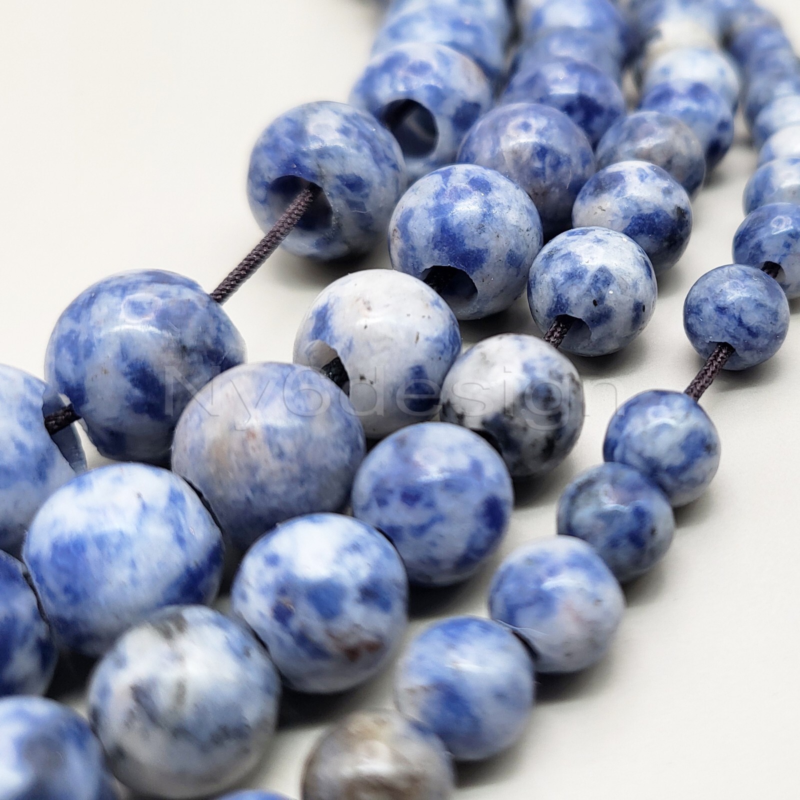 Natural Genuine Large Hole Loose Round Gemstone Stone Beads Big Hole Gem for DIY
