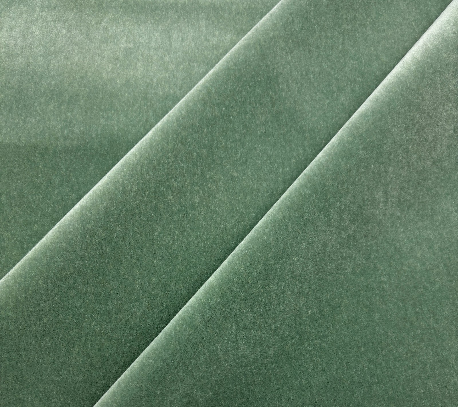 DESIGNER PLUSH MOHAIR SEAFOAM GREEN VELVET WOOL MULTIUSE FABRIC BY YARD 55″W