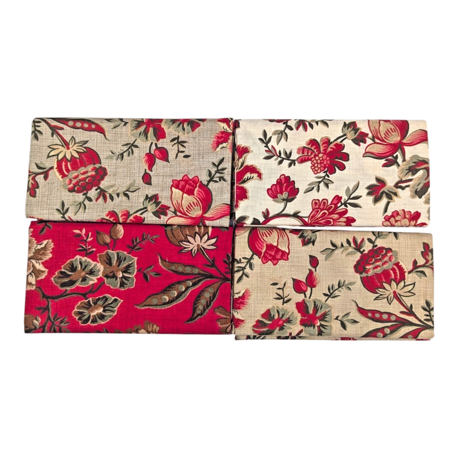 Moda French General 17 Fat Quarter Fabric Bundle Lot Esprit De Noel Red/Beige