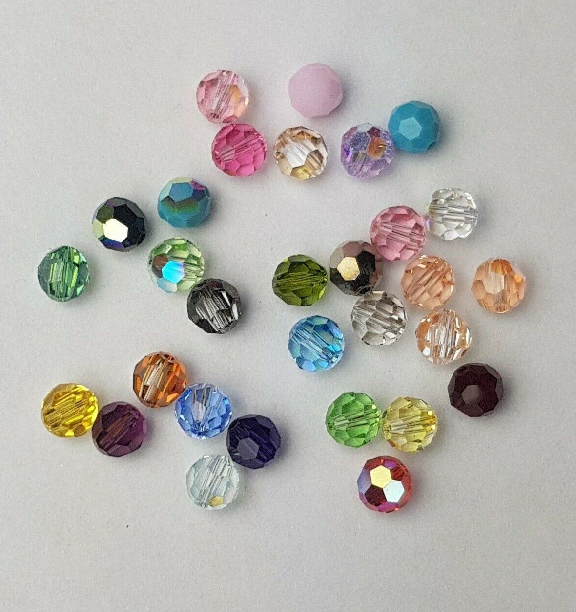 12x Swarovski 5000 Crystal AB 6mm Round Faceted Beads Genuine Austrian Crystals