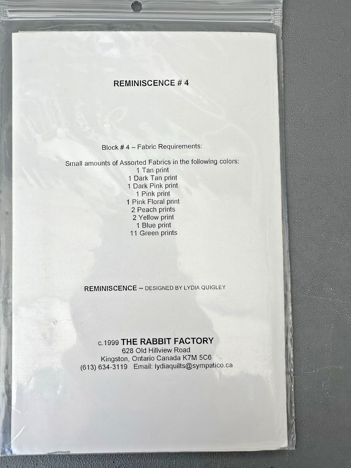 The Rabbit Factory Quilt Pattern Reminiscence Quilt of the Month 1-12 READ
