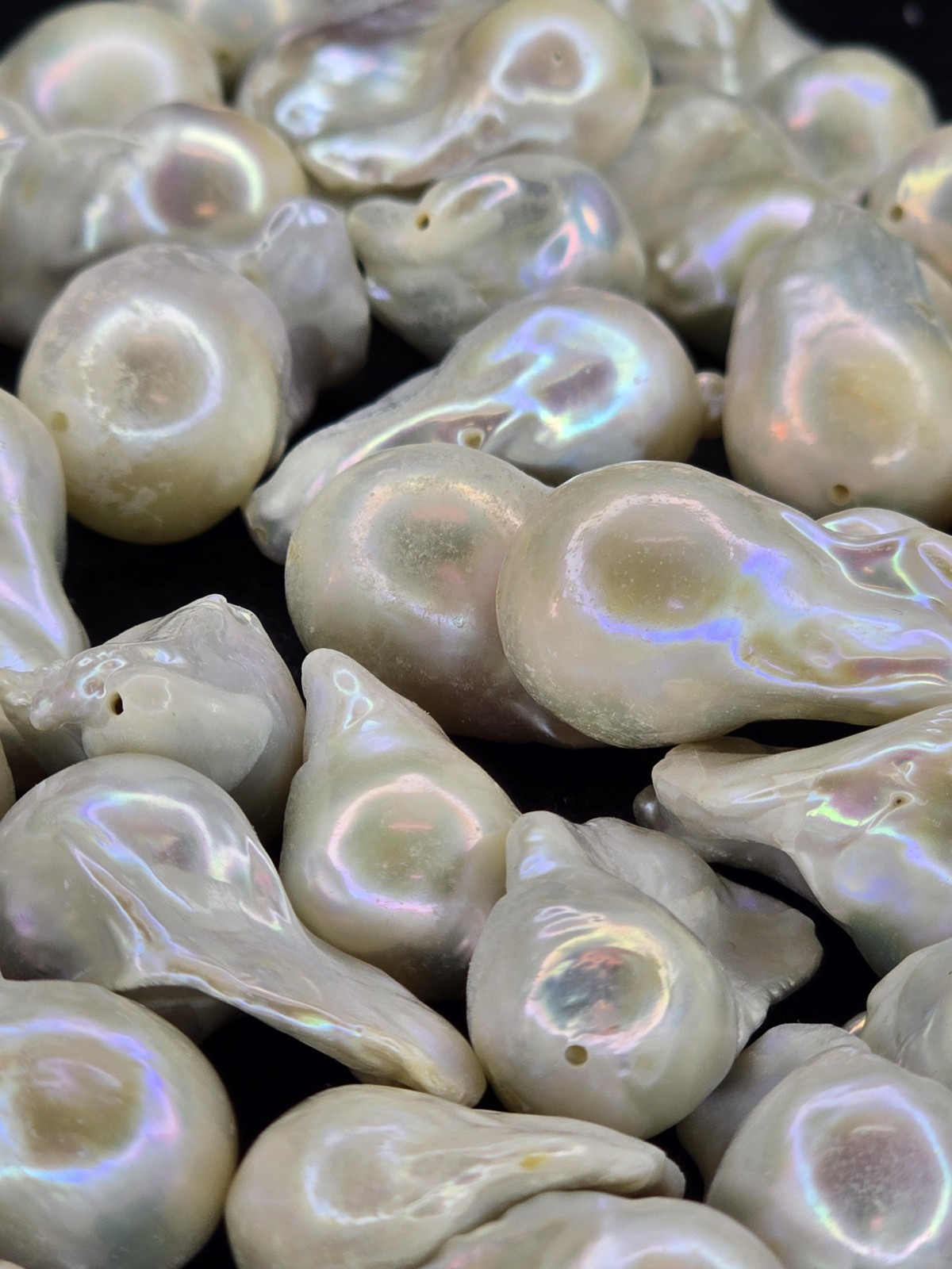 (Lot Of 15) AA Natural Baroque Pearl Beads- Natural White Pre Drilled…
