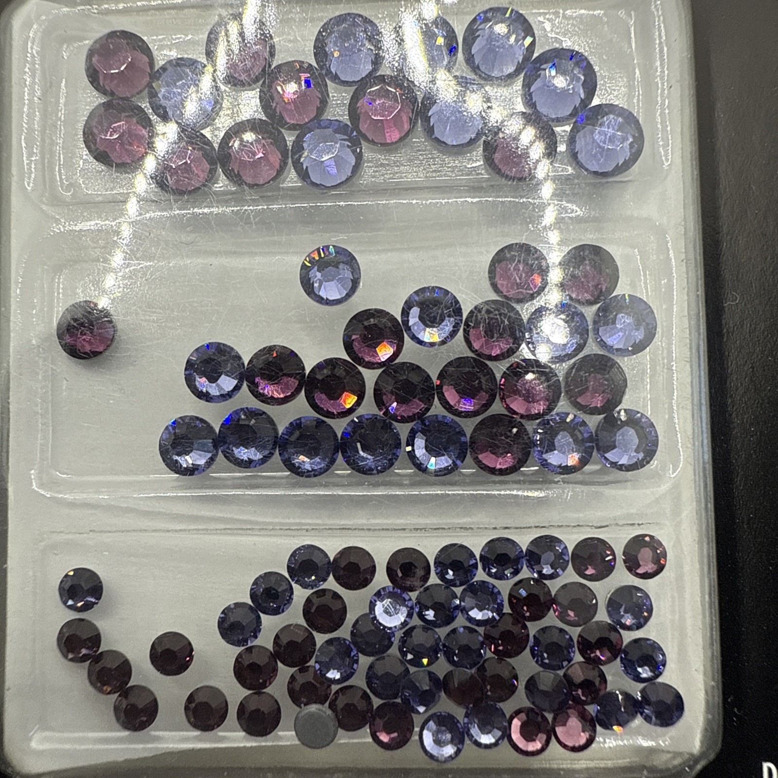 Swarovski Elements Hotfix Crystal Rhinestones Tanzanite Amethyst Combo Pack 90pc