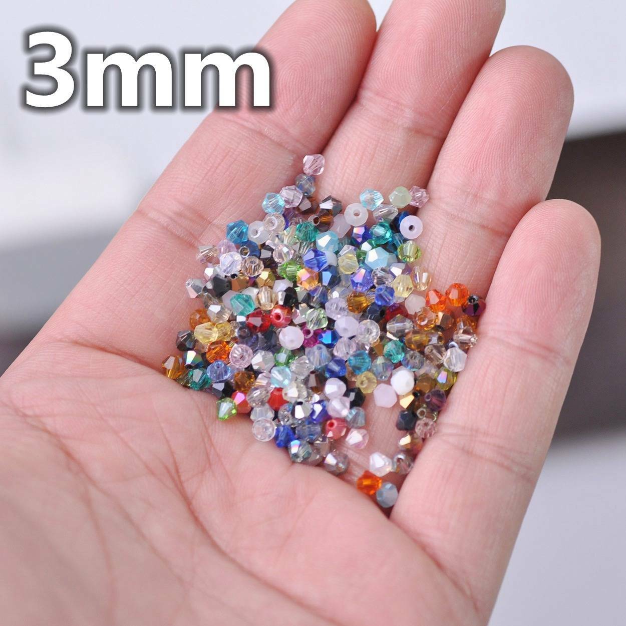 3mm 4mm 6mm 8mm Bicone Faceted Crystal Glass Loose Crafts Beads Jewelry Making