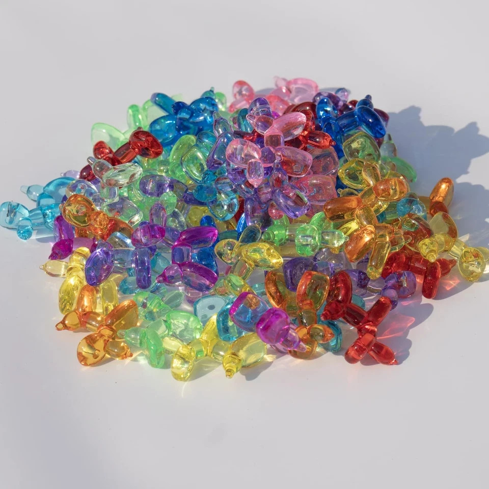 80 PCS Mini Balloon Dog Sculpture Keychain, Nine Colors Randomly Mixed, DIY A…