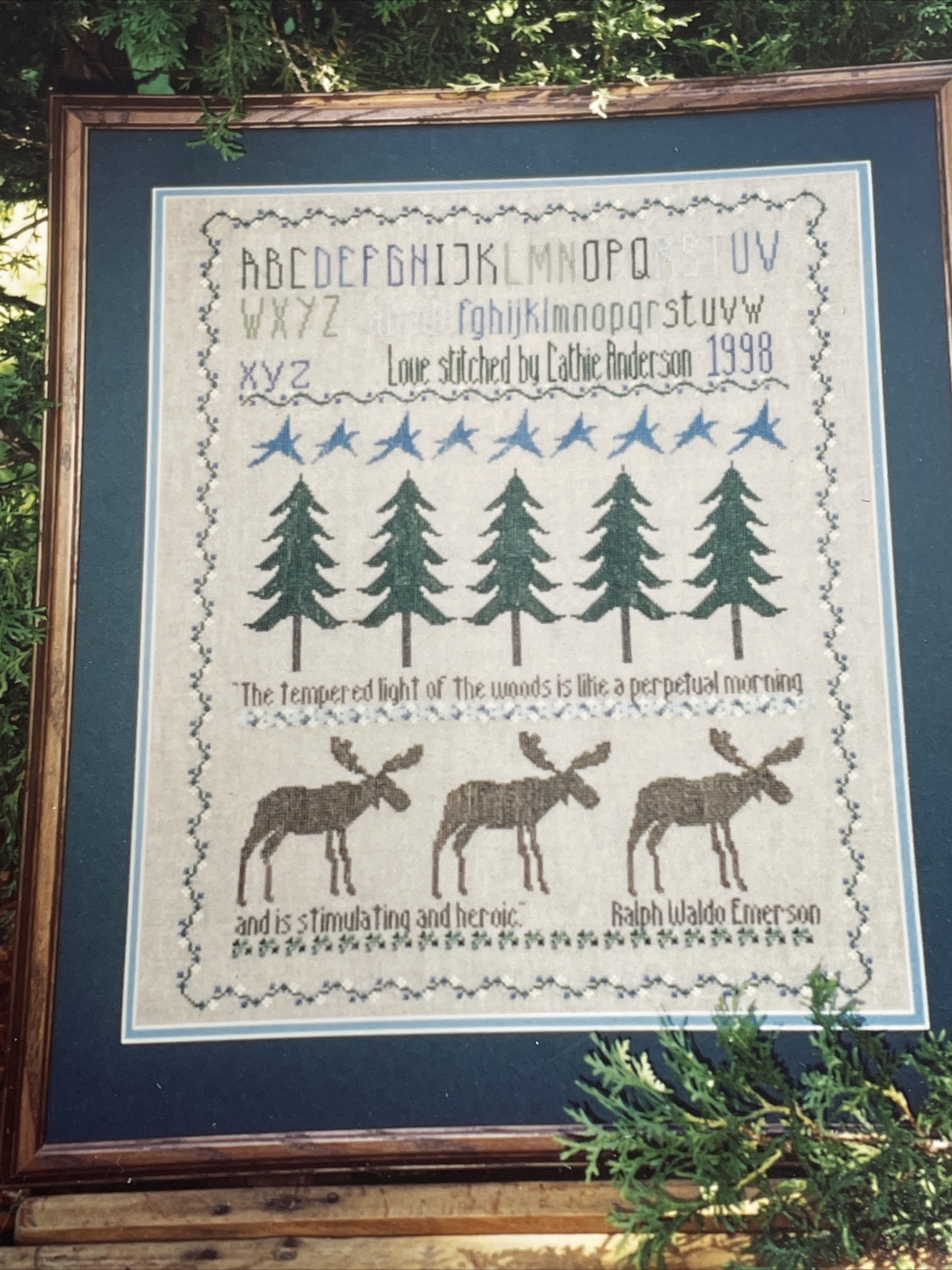 Up North Sampler by Friends Indeed Cross Stitch Pattern SS602 Moose & Trees