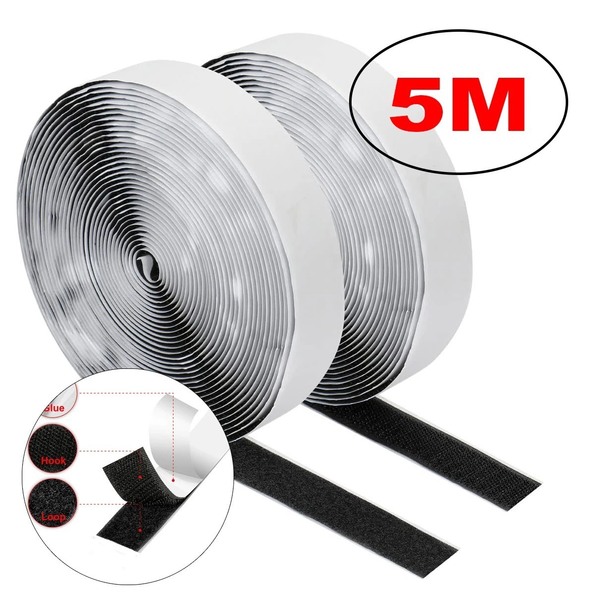 Hook Loop Self Adhesive Fastener Tape Heavy Duty Double Sided Sticky Tape