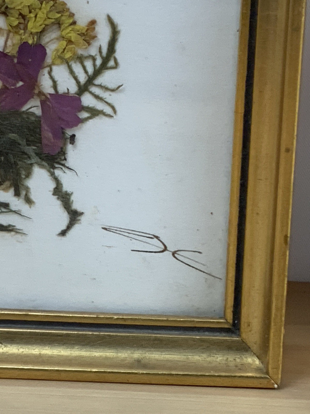 Vintage Austrian Pressed Flower Art Trio – Handmade Tirol Austria/signed