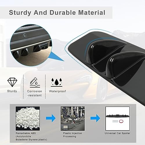 33″ Rear Diffuser Universal Rear Bumper Diffuser Lip Shark Fin | 33inch Black