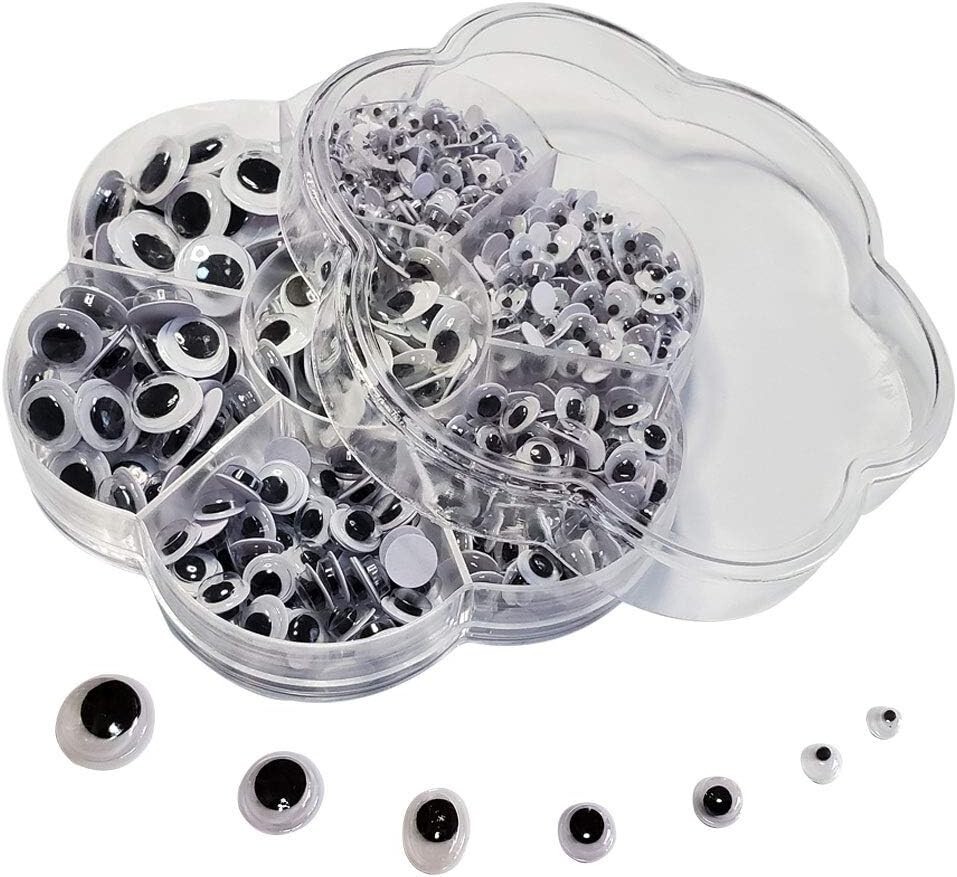 Googly Wiggle Eyes with Self-Adhesive 50 or 700 Pieces Assorted Sizes 4/5/6/7/10