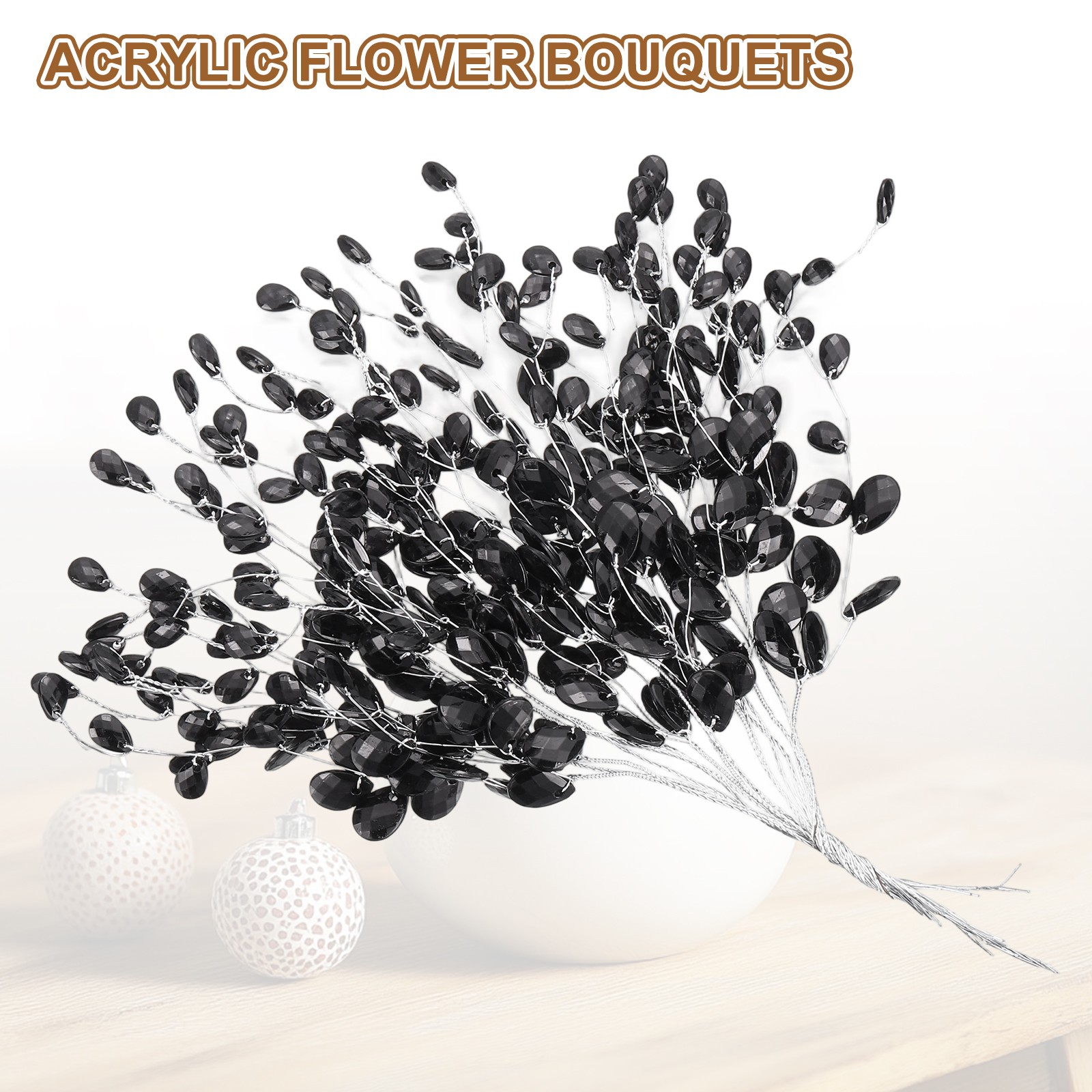 Acrylic Bead Drop Stems Crystal Floral Picks Artificial Crystal Bouquets Flowers