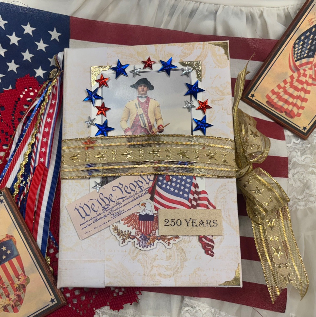 4th of July 🇺🇸 Patriotic America 250 YEARS! Junk Journal handcrafted