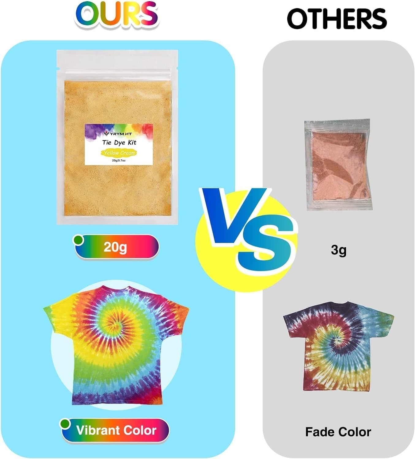 Eco-Friendly Tie Dye Powder 400g – 20 Vibrant Colors, No Soda Ash Needed