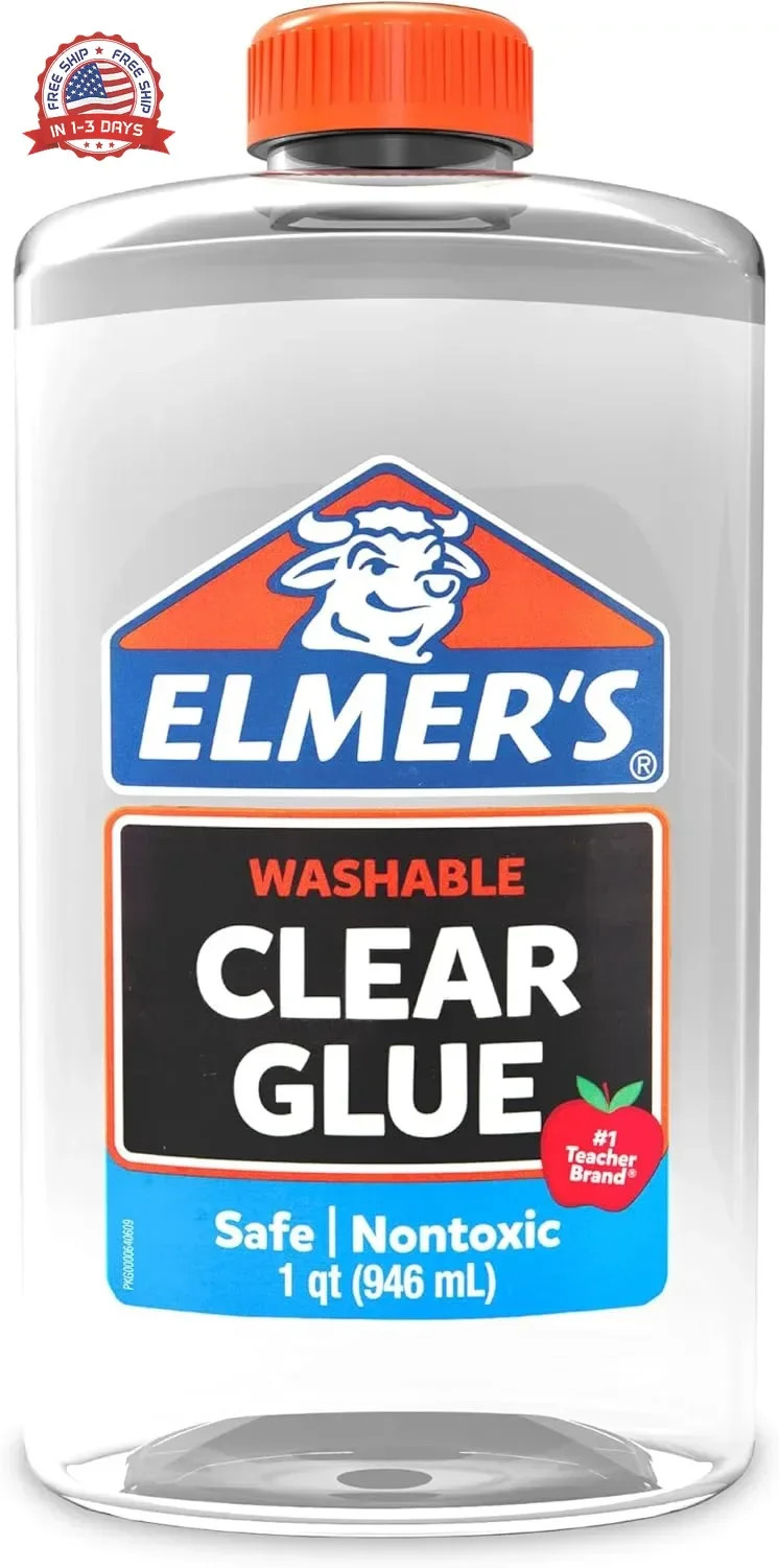 Elmer’s Liquid School Glue Clear Washable 32 Ounces – Great for Making Slime