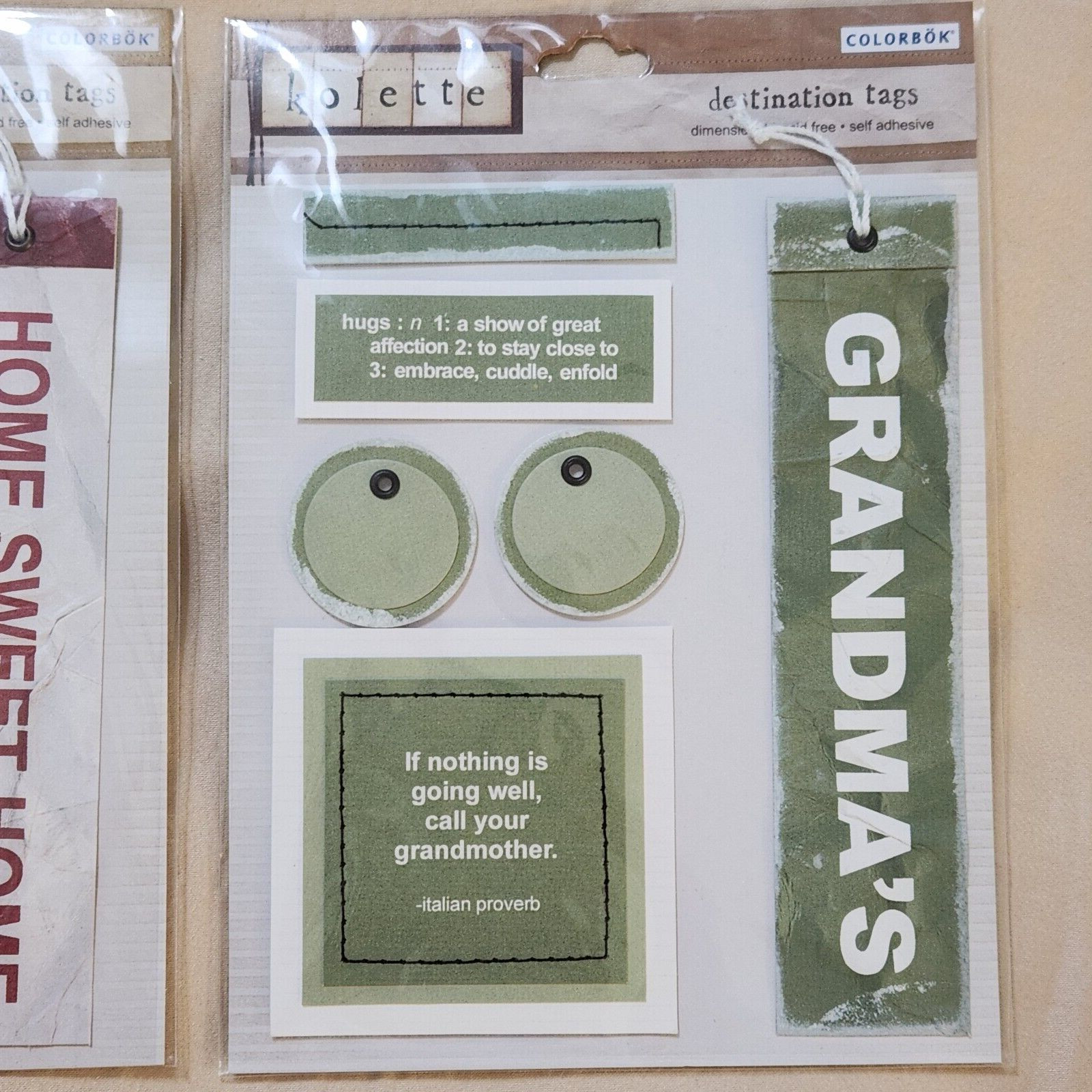 NEW Lot 2 Pkgs Kolette Destination Tags Grandma’s Home Family Stickers -C