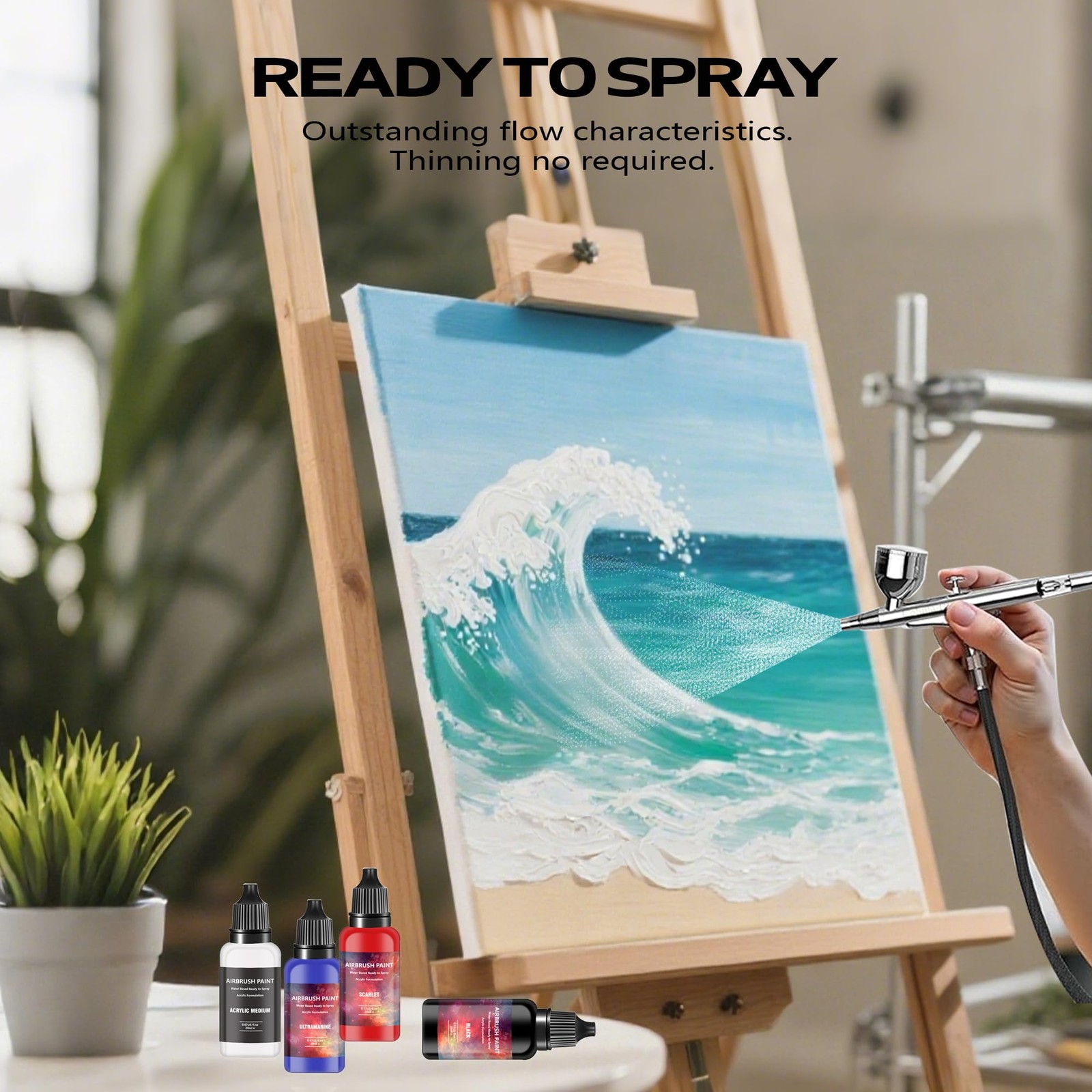 Airbrush Paint – 7 Colors Set with 1 7 colors+1 thinner