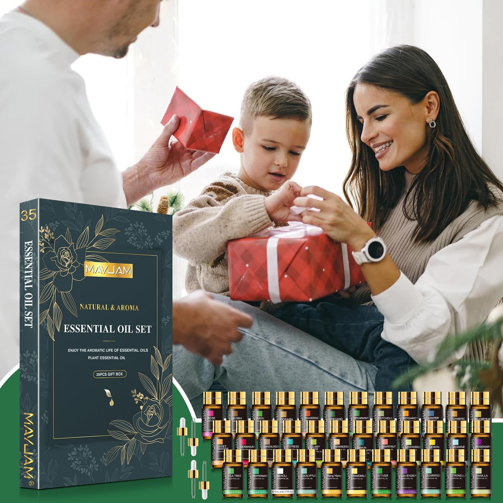 MAYJAM 35x5ML Essential Oil Gift Set, Pure 5.95 Fl Oz (Pack of 1)
