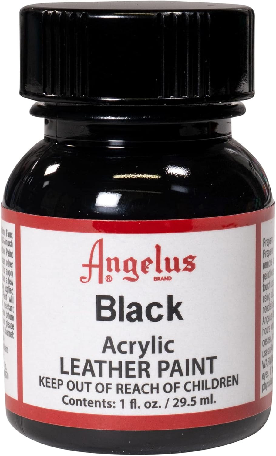 Acrylic Leather Paint, 1 Fl Oz, Black – Professional Flexible, Crack, Scratch, P