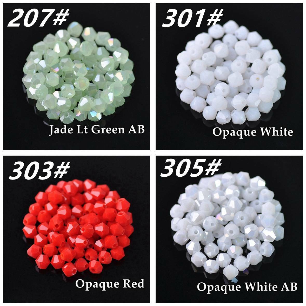 3mm 4mm 6mm 8mm Bicone Faceted Crystal Glass Loose Crafts Beads Jewelry Making
