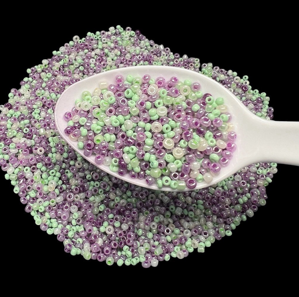 8 Grams Spring Meadow Glass Seed Bead Mix Assorted Sizes Pastel Jewelry DIY