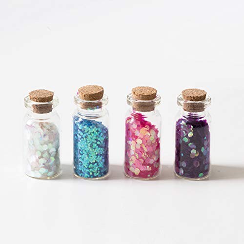 100 Pack 10ml Glass Bottles with Cork Stoppers, Mini Bottle with Personalized