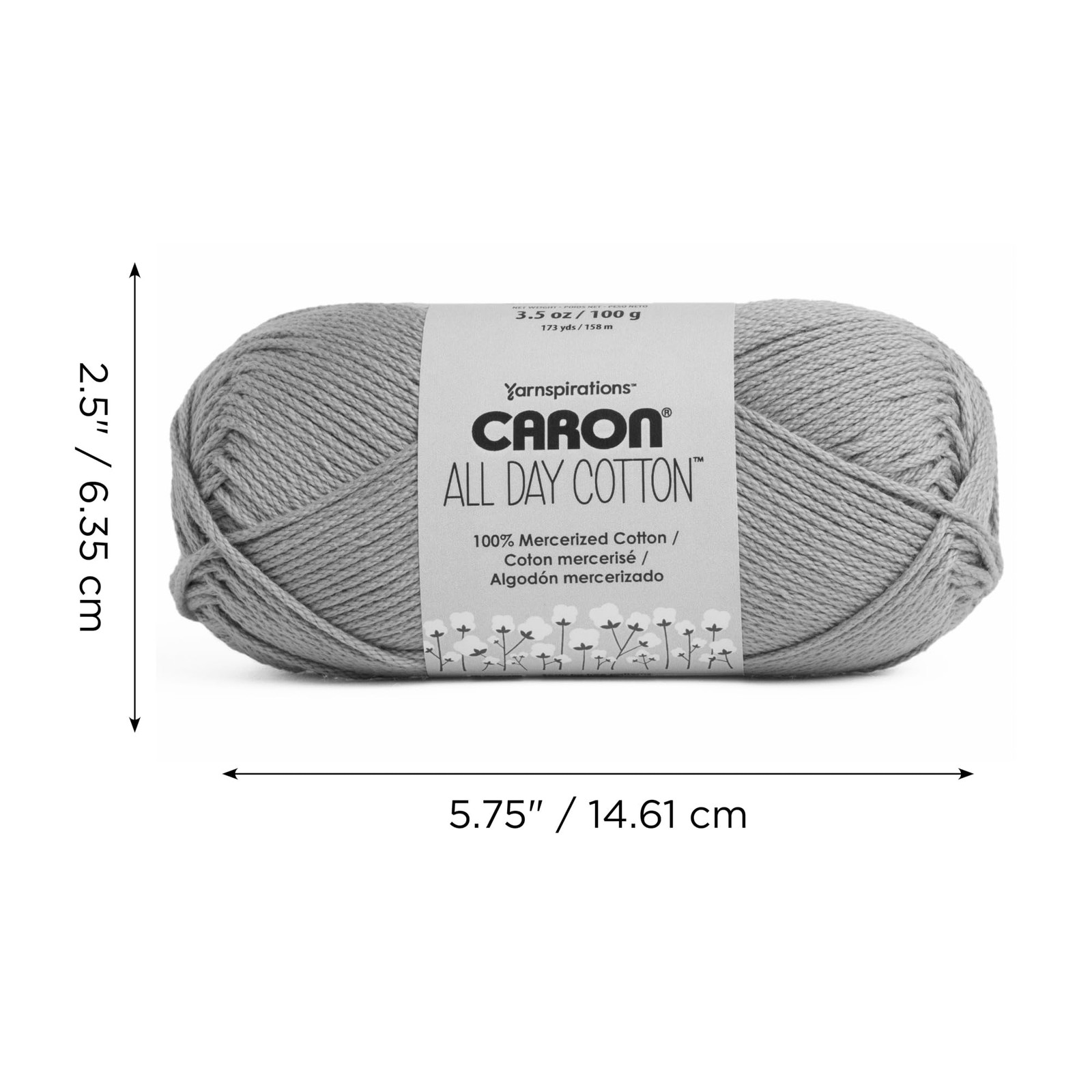 All Day Cotton – 3 Pack of 173 Yards/3.52 oz Cream 100% Mercerized Cotton Yarn