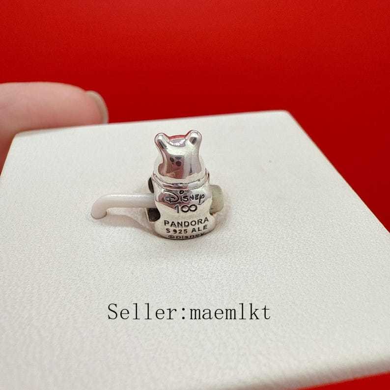 925 sterling silver 100th Anniversary Winnie the Pooh Charm,Charm for bracelet