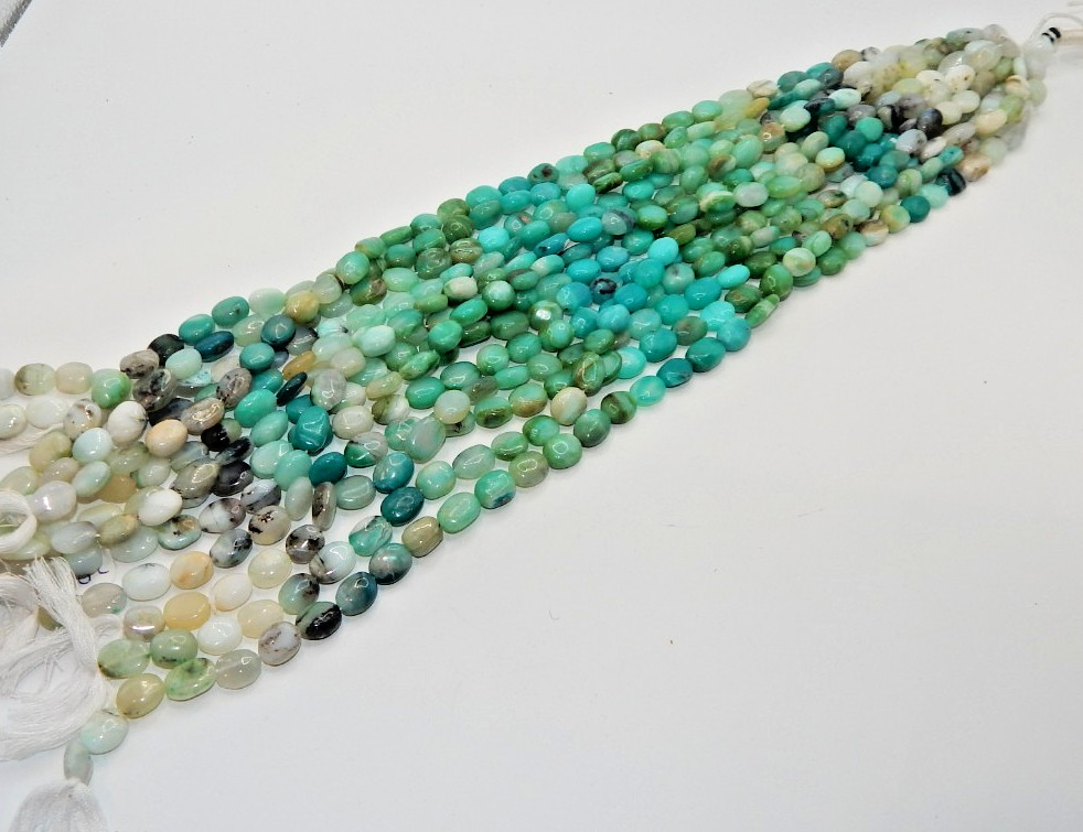 Peruvian Opal mixed Round and Oval beads (vary from 12mm x 9mm to 9mm x 7mm)