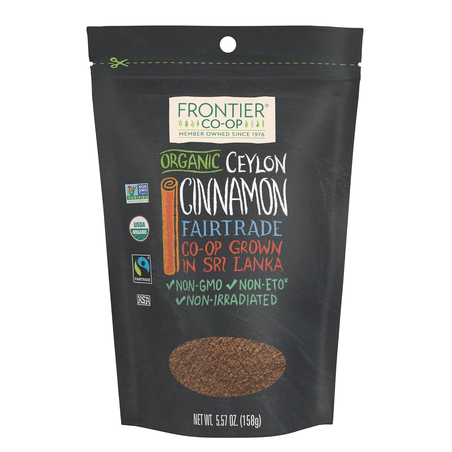 Organic Fairtrade Ground Ceylon Cinnamon Powder, Refill for Shaker, Baking, Beve