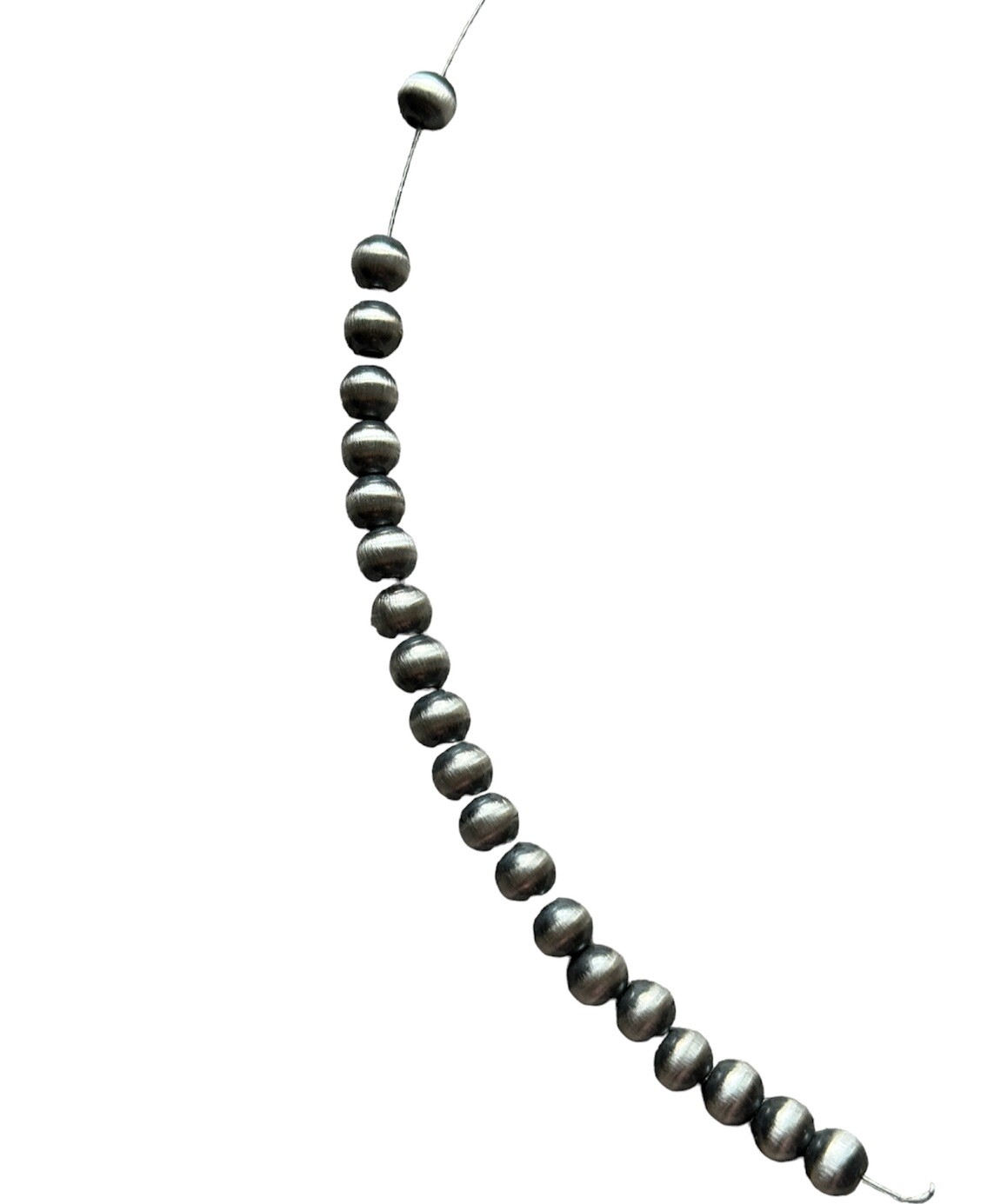 925 Sterling Silver “Navajo Style” 6mm Pearl Seamless Loose Beads Lot of 20 Bead