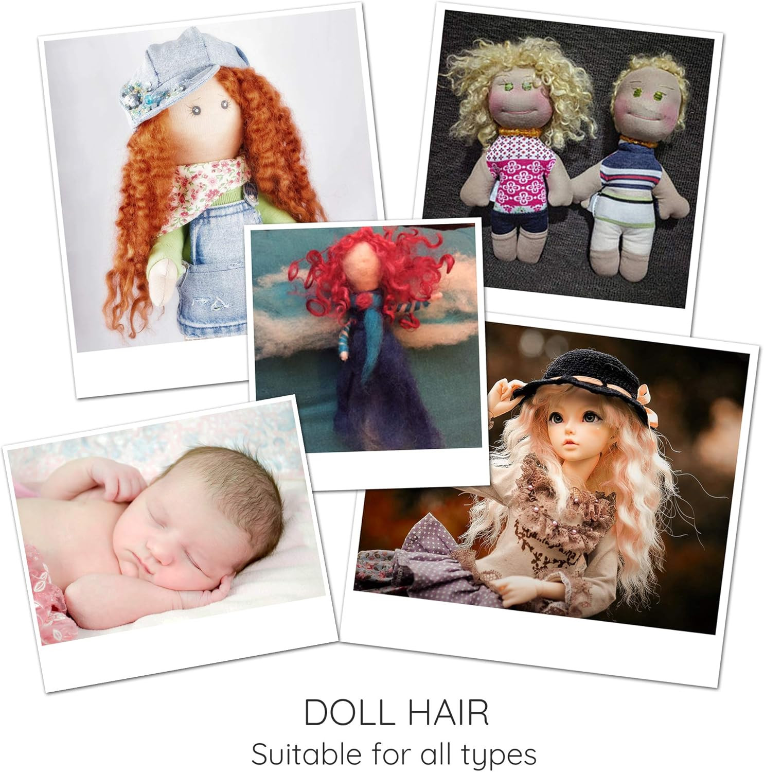 Real Mohair Locks. Organic Hand Dyed Wool Fiber for Doll Hair and Wigs, Felting,