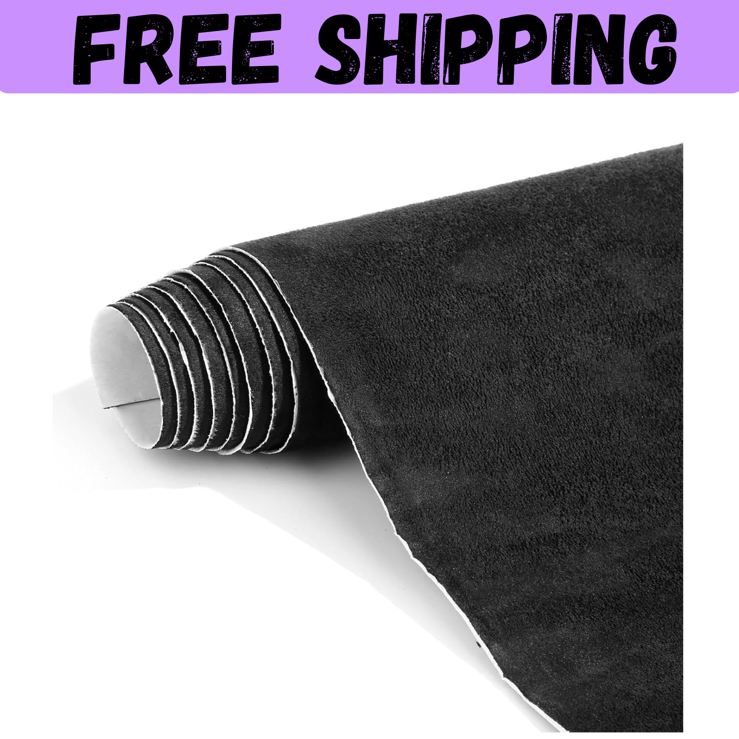 Suede Wrap Self-Adhesive Black Suede Car Interior Wrap 17in x 70in Microfiber…