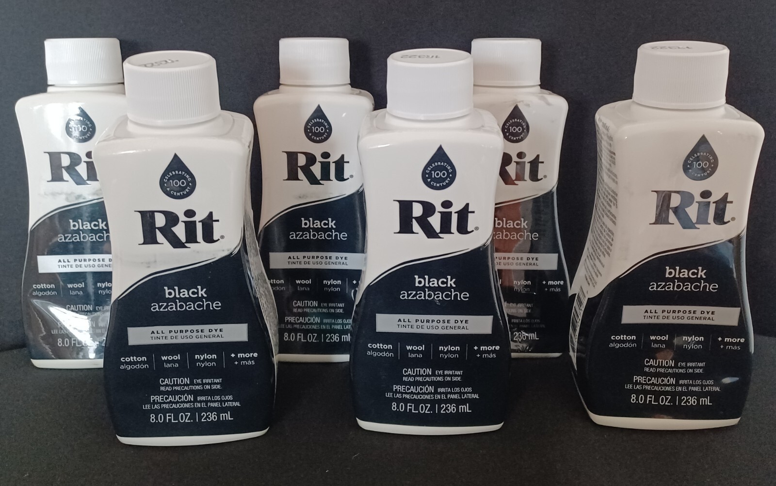 Rit All Purpose Black Liquid Dye 8 oz-6 Pack