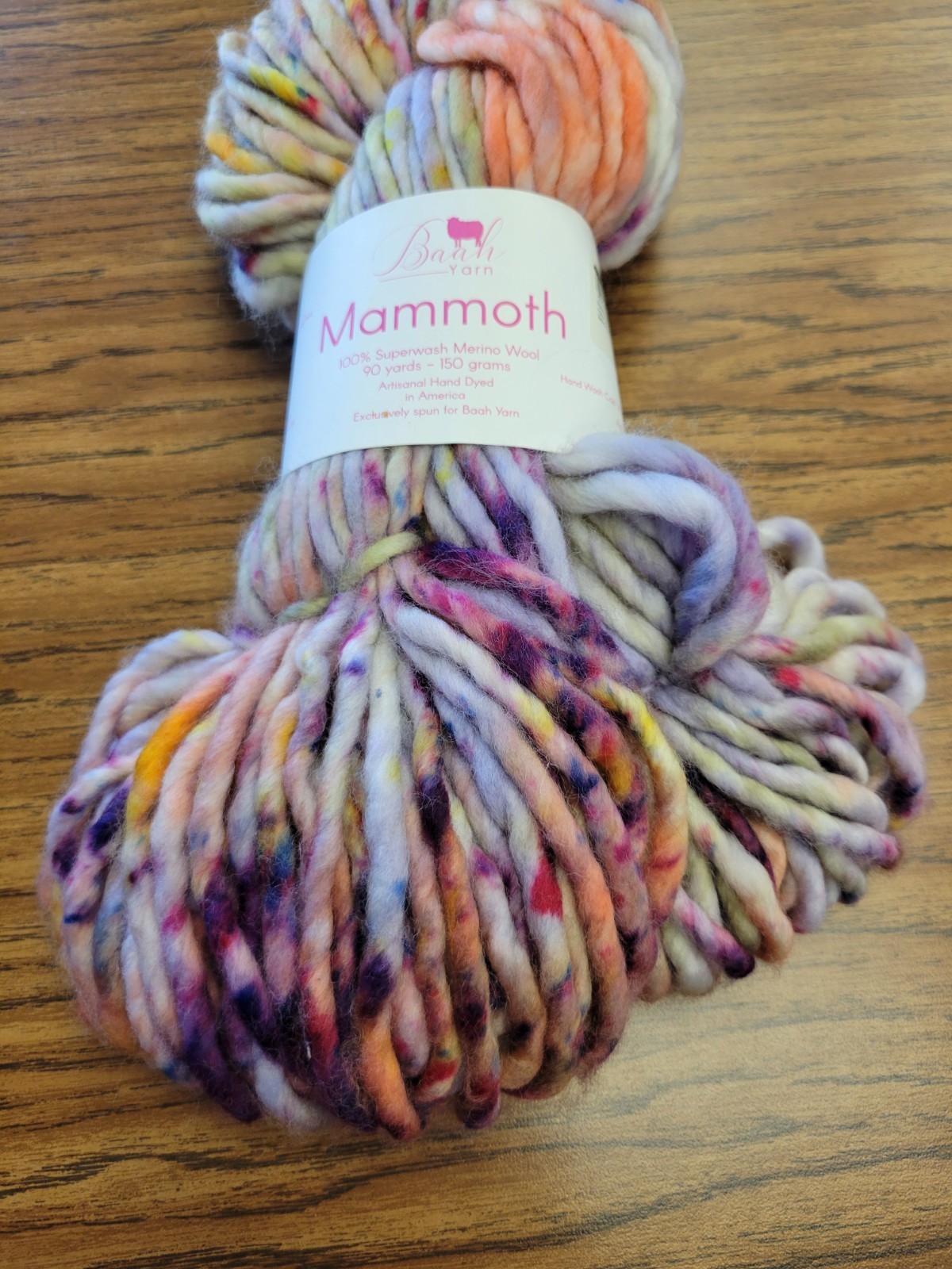 RARE Baah Yarn variegated MAMMOTH Merino wool YOM March 2024 monthly color thick
