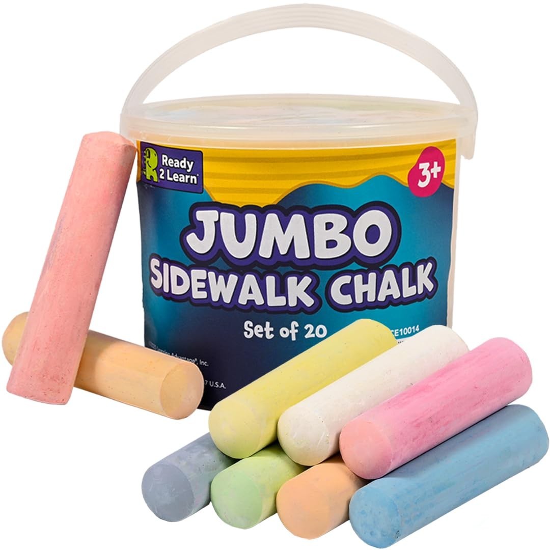 Non-Toxic Jumbo Sidewalk Chalk Set of 20 – Perfect for Kids’ Outdoor Creations
