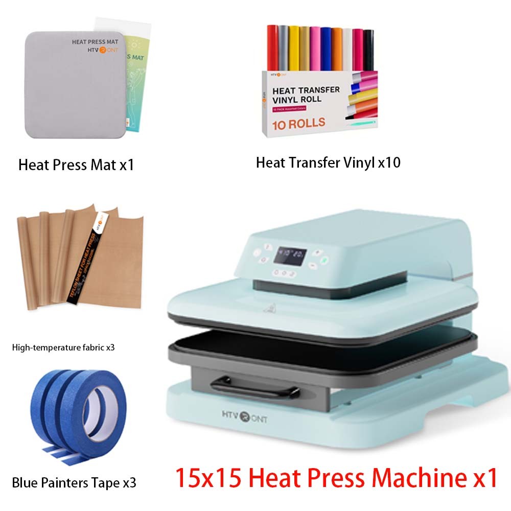 HTVRONT Heat Press Machine&Heat Transfer Vinyl&Painters Tape for T Shirt Press