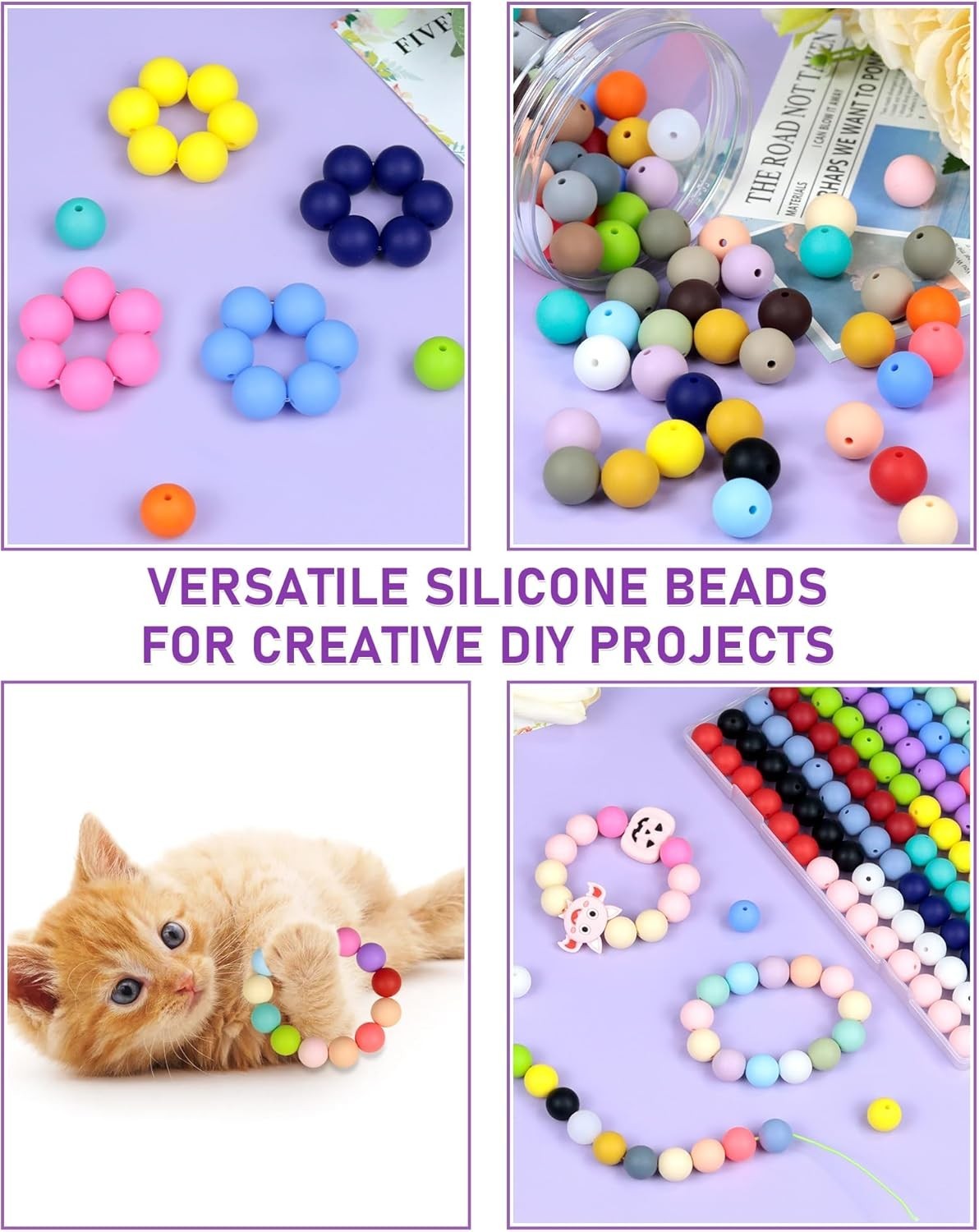 150PCS 30 Colors 15mm Round Silicone Beads | 5 Each Color, Odorless, Seamless…