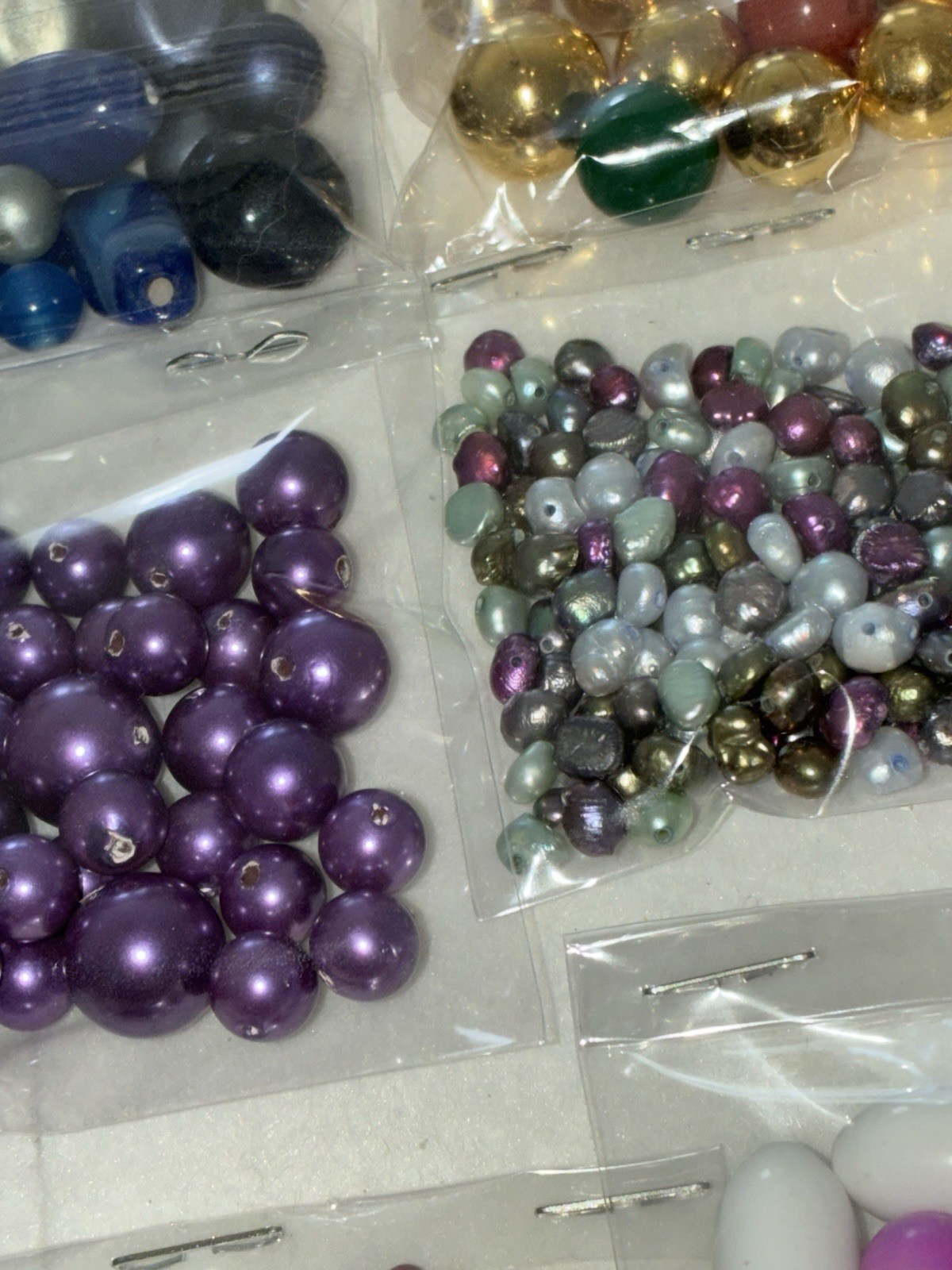 Craft Beads Lot Mixed Materials Salvage Jewelry Making Assorted VTG To Modern