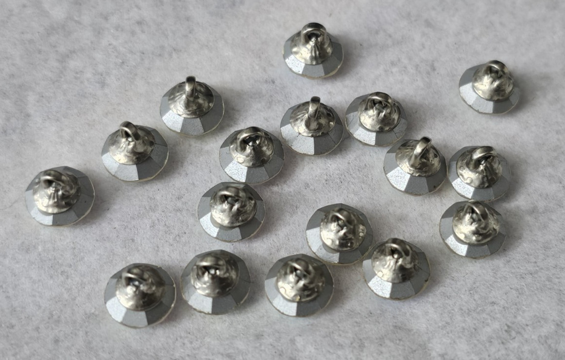 17 Piece AB Aurora Borealis Swarovski Chaton Faceted Vintage Sewing Buttons